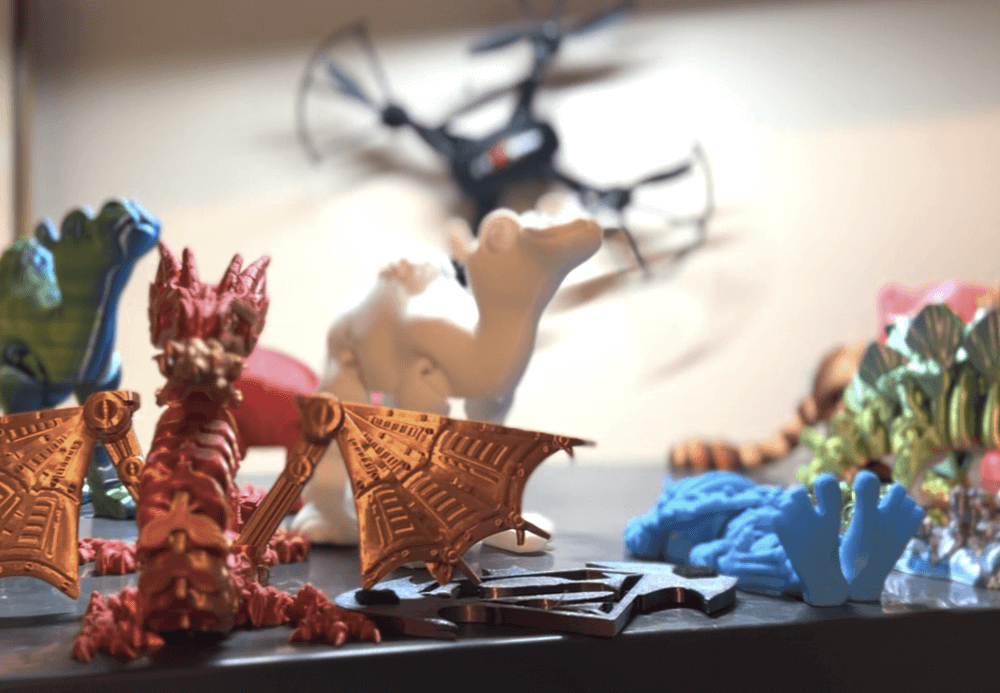 Detailed dragon models with vivid colors