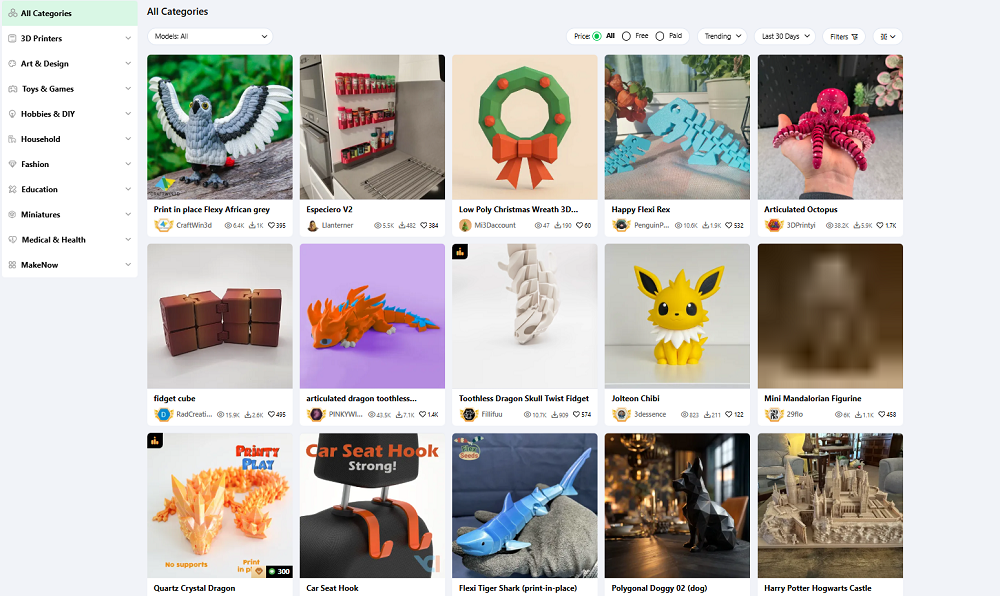 select 3d print model