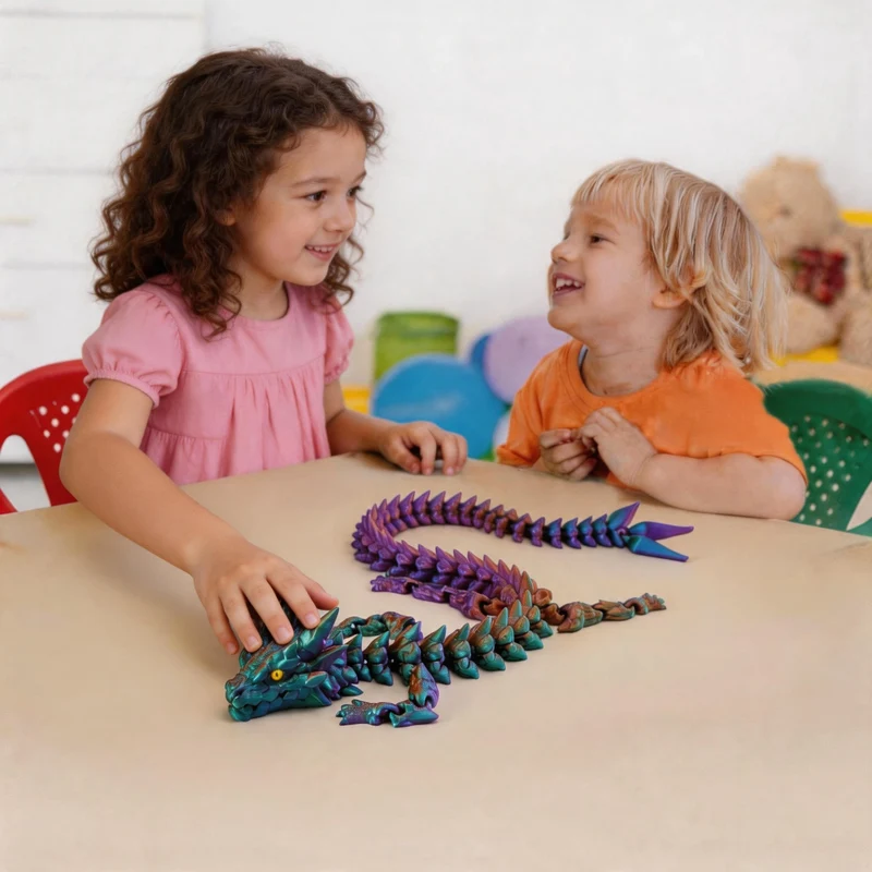Colorful 3D Printed Articulated Dragon