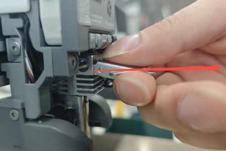 Hold the release lever