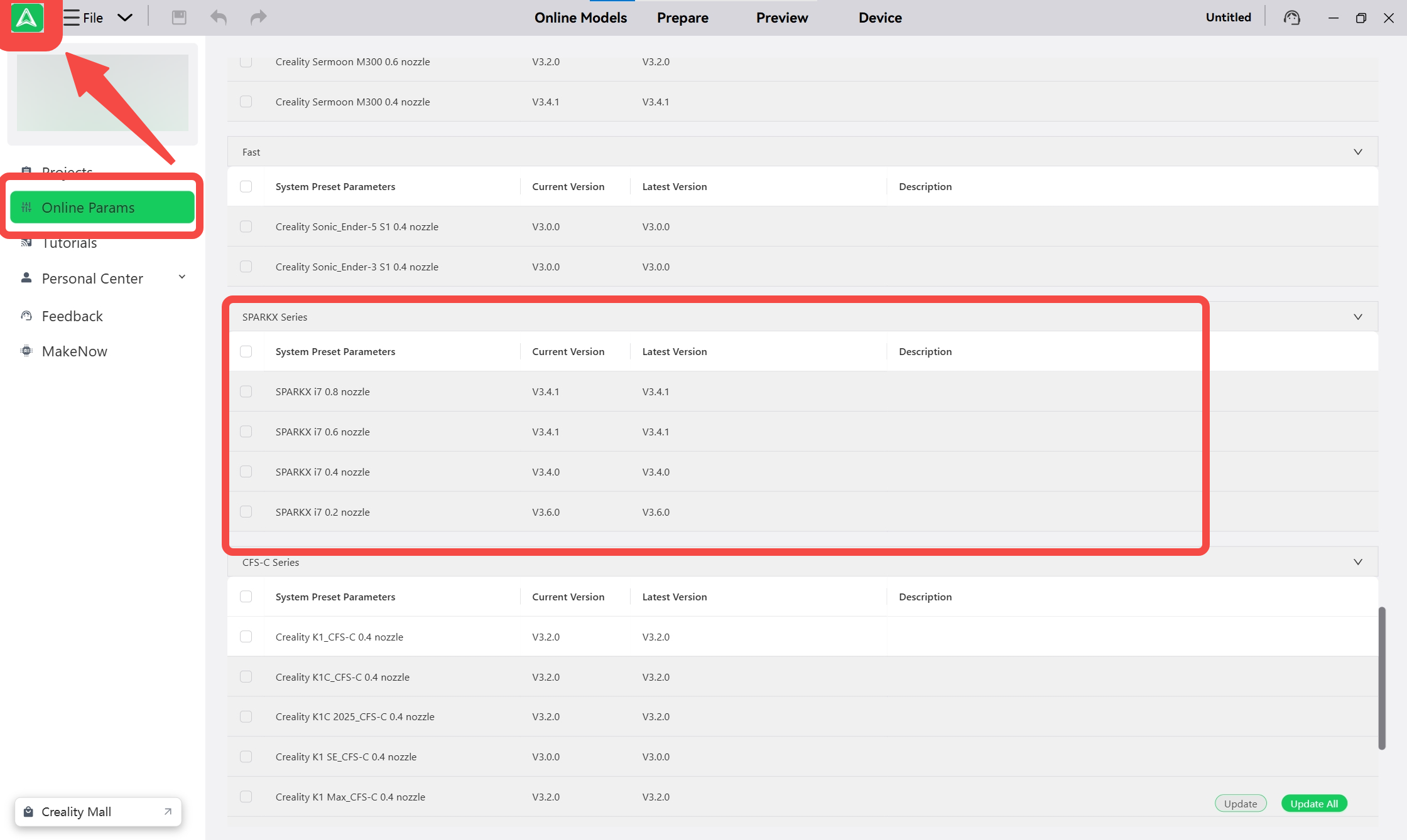 SPARKX i7 Layer Shifting