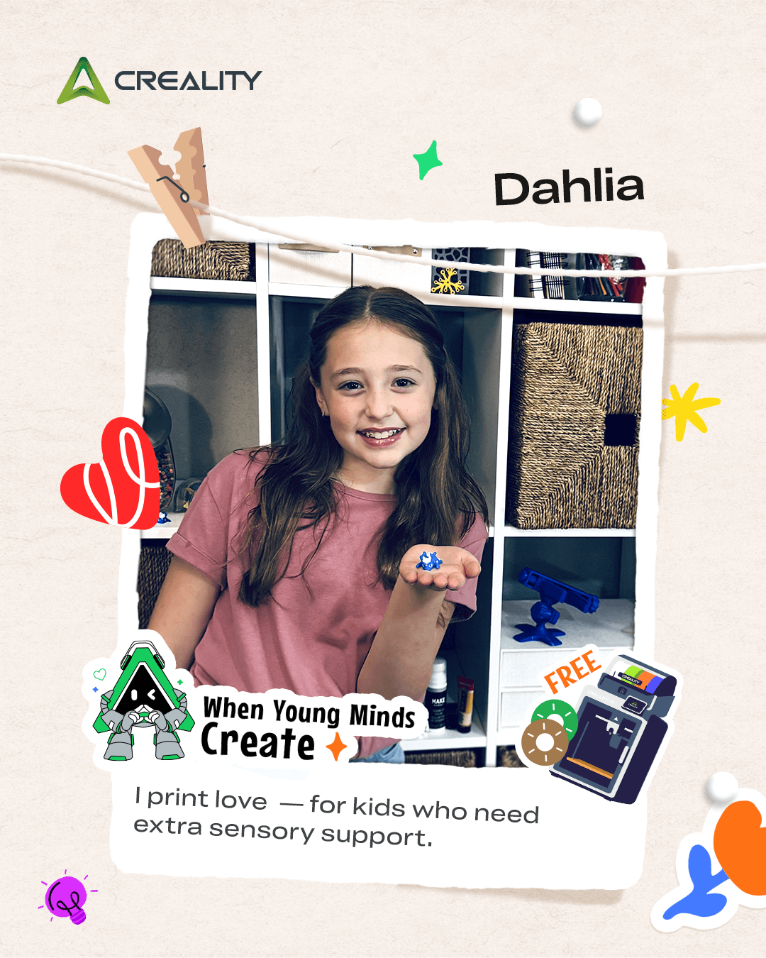 Dahlia designs and prints fidget toys