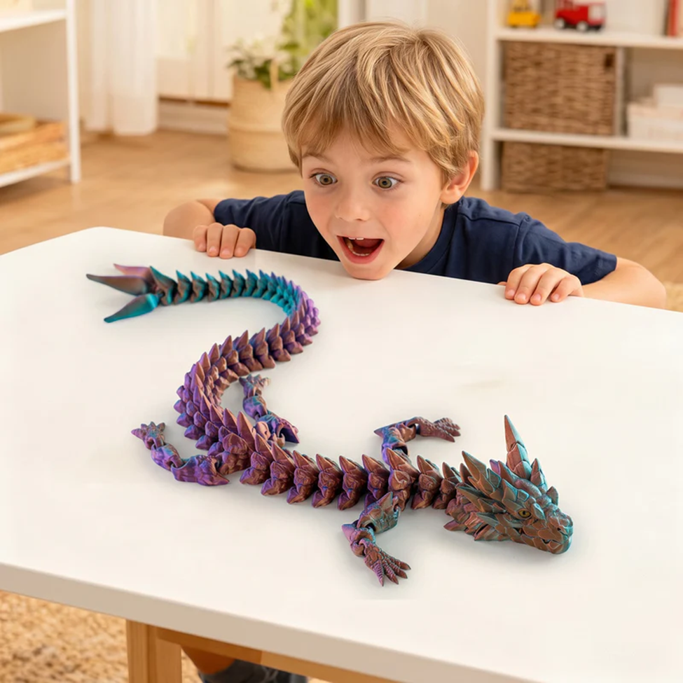 Colorful 3D Printed Articulated Dragon