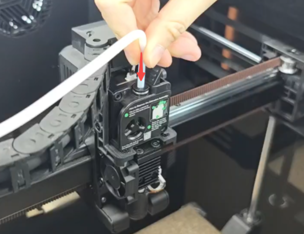 Insert the PTFE tube into the tube connector