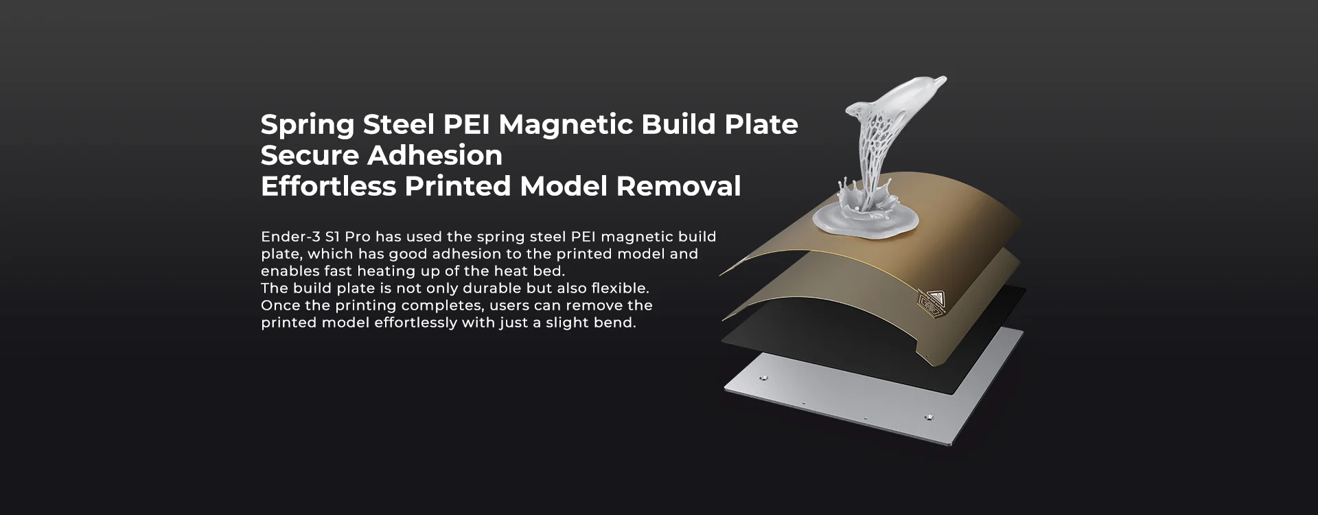 Ender-3 S1 Pro Spring Steel PEI Magnetic Build Plate