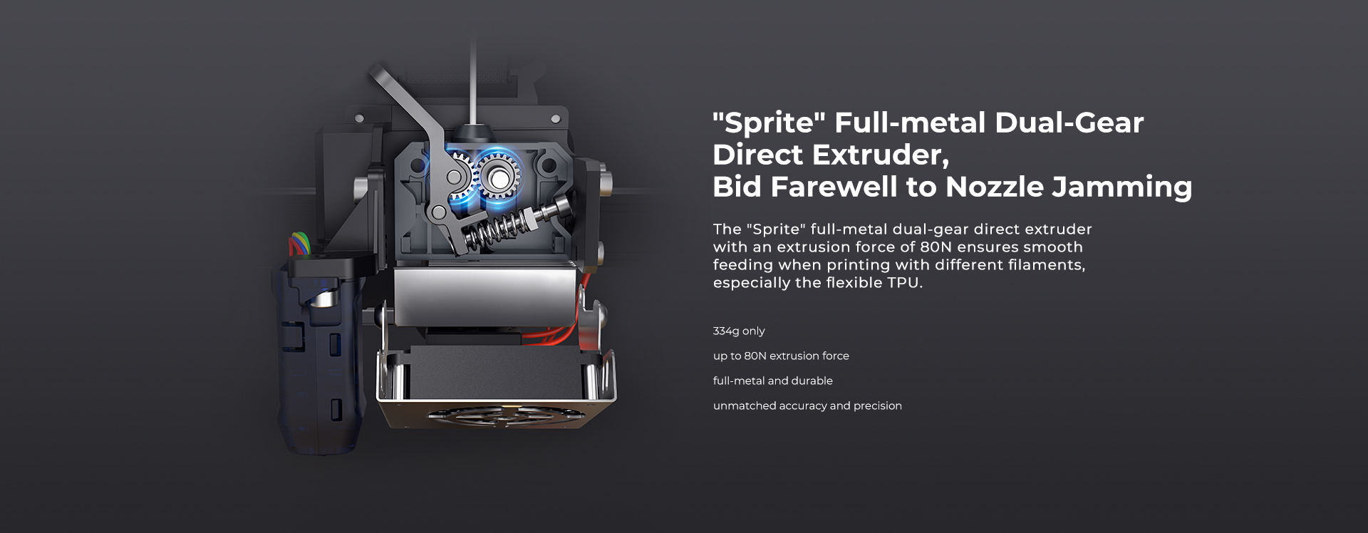 Sprite Full-metal Dual-Gear 3d printer