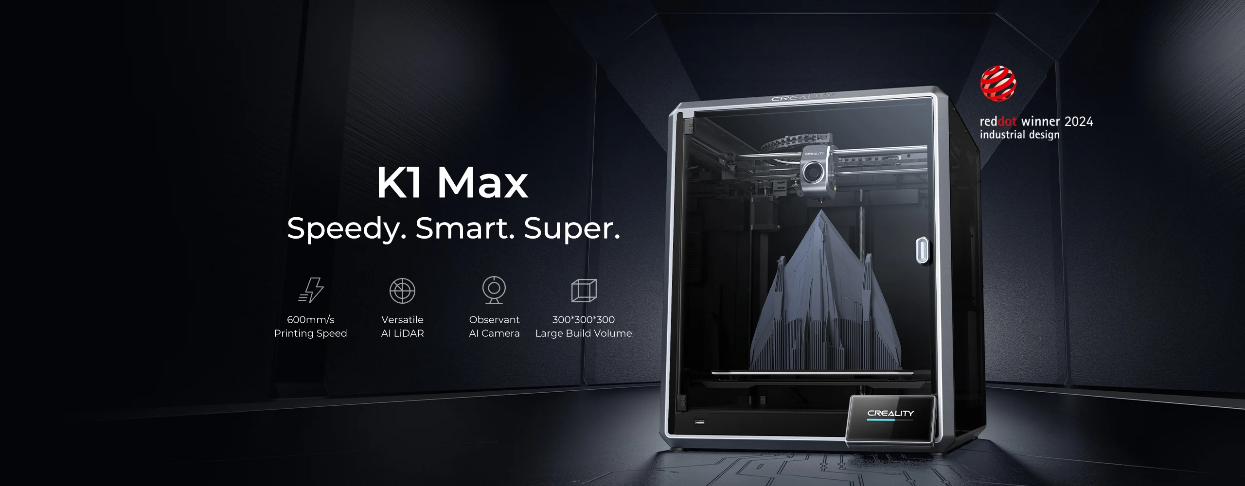 Creality K1 Max 3D yazıcı kapak görseli