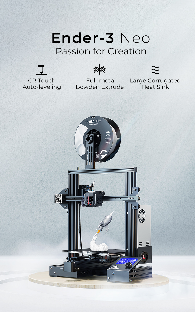 Imprimante 3D Creality Ender 3 Neo – Nivellement Automatique CR Touch – Noire